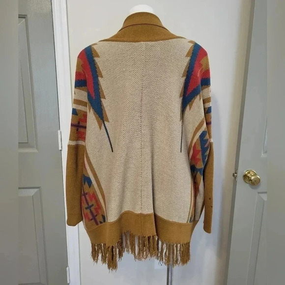 Urban Outfitters Ecote Aztec Open Front Fringe Details Sweater Cardigan(S) - Picture 6 of 12